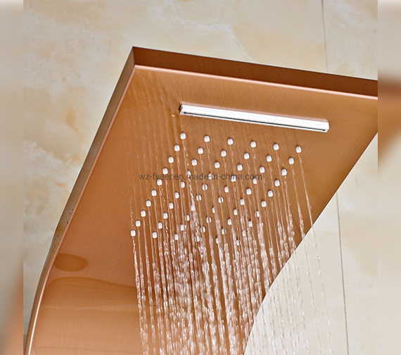 Rose Gold Shower Panel, Waterfall Rain Shower
