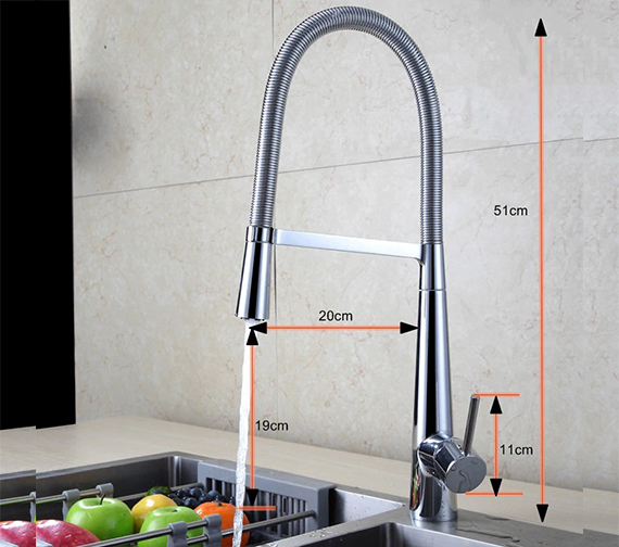 Pullout Spring Mixer Chrome Code 0053c