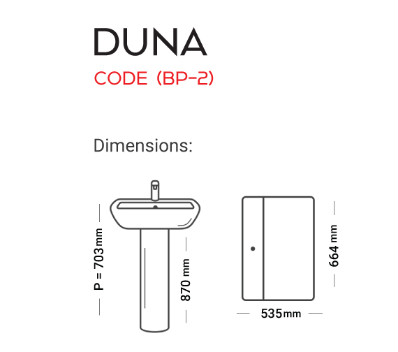 Washbasin Pedestal Duna Code B/P- 2