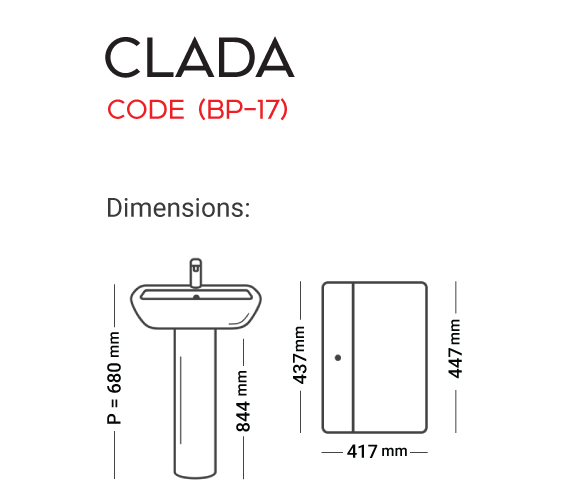 Washbasin Pedestal Clada Code B/P 17
