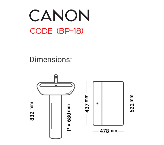 Washbasin Pedestal Canon Code B/P 18