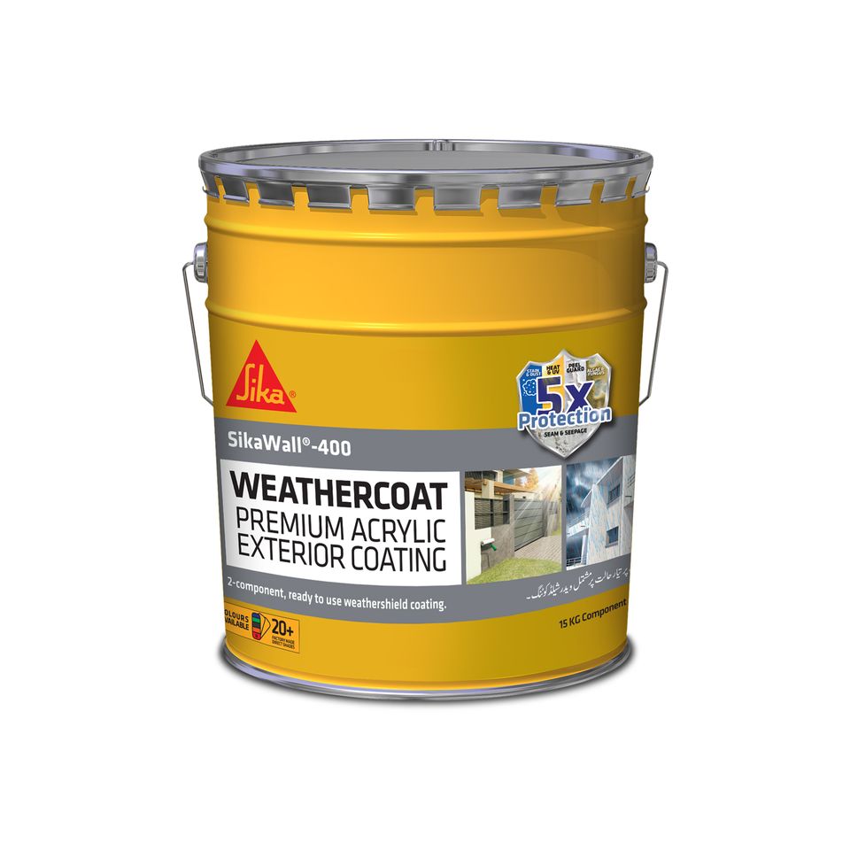 SikaWall® - 400 Weathercoat 15 kg bucket for decorative exterior coating