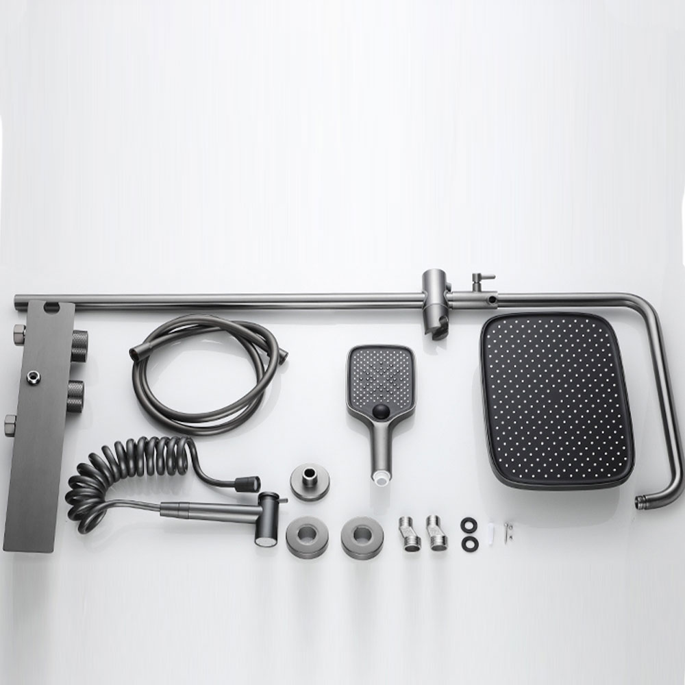 Imported Luxury Black Shower Set 9 Pieces Brass Code 235