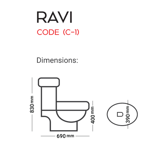RAVI 2-Piece Commode Code C 01 Master Sanitary Ware
