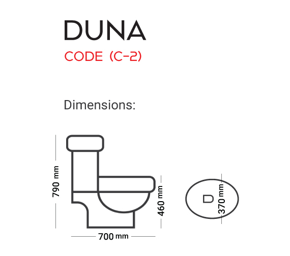 DUNA 2-Piece Commode Code C 02 Master Sanitary Ware