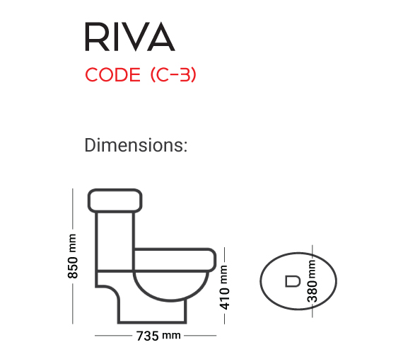 RIVA 2-Piece Commode Code C 03 Master Sanitary Ware