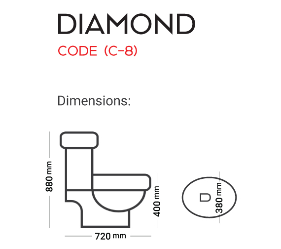 DIAMOND 2-Piece Commode Code C 08 Master Sanitary Ware