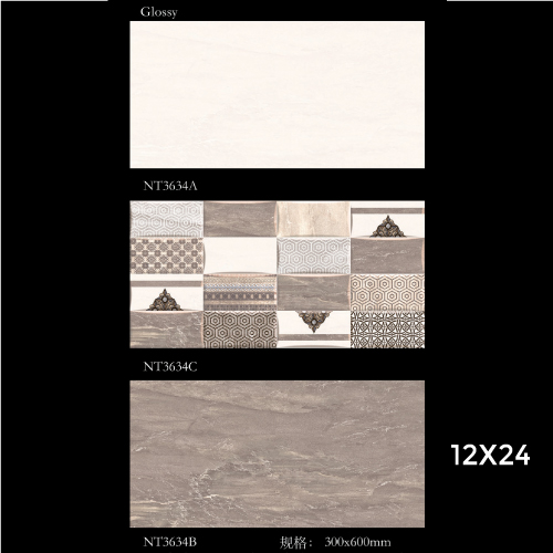 12X24 Bathroom Wall Tile Glossy Code NT3634