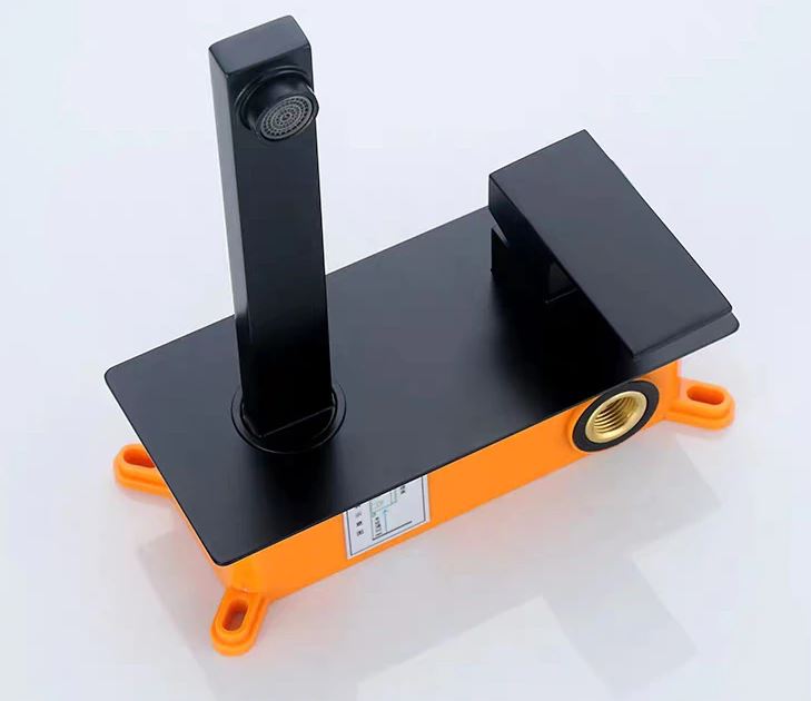 Imported Black Concealed Shower Set With Concealed Basin Mixer