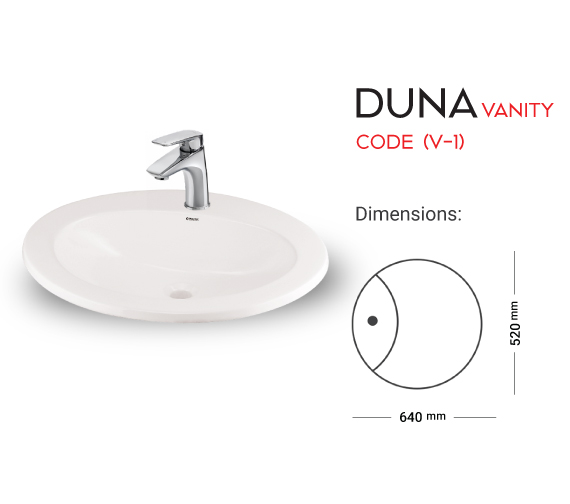 Uper Counter DUNA Vanity Code V-1 Master Sanitary Ware