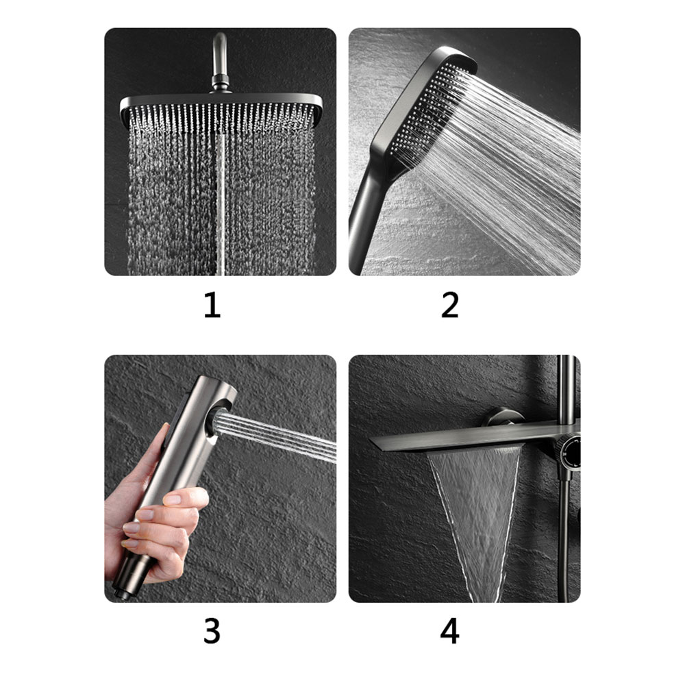 Imported Luxury Black Shower Set 9 Pieces Brass Code 235