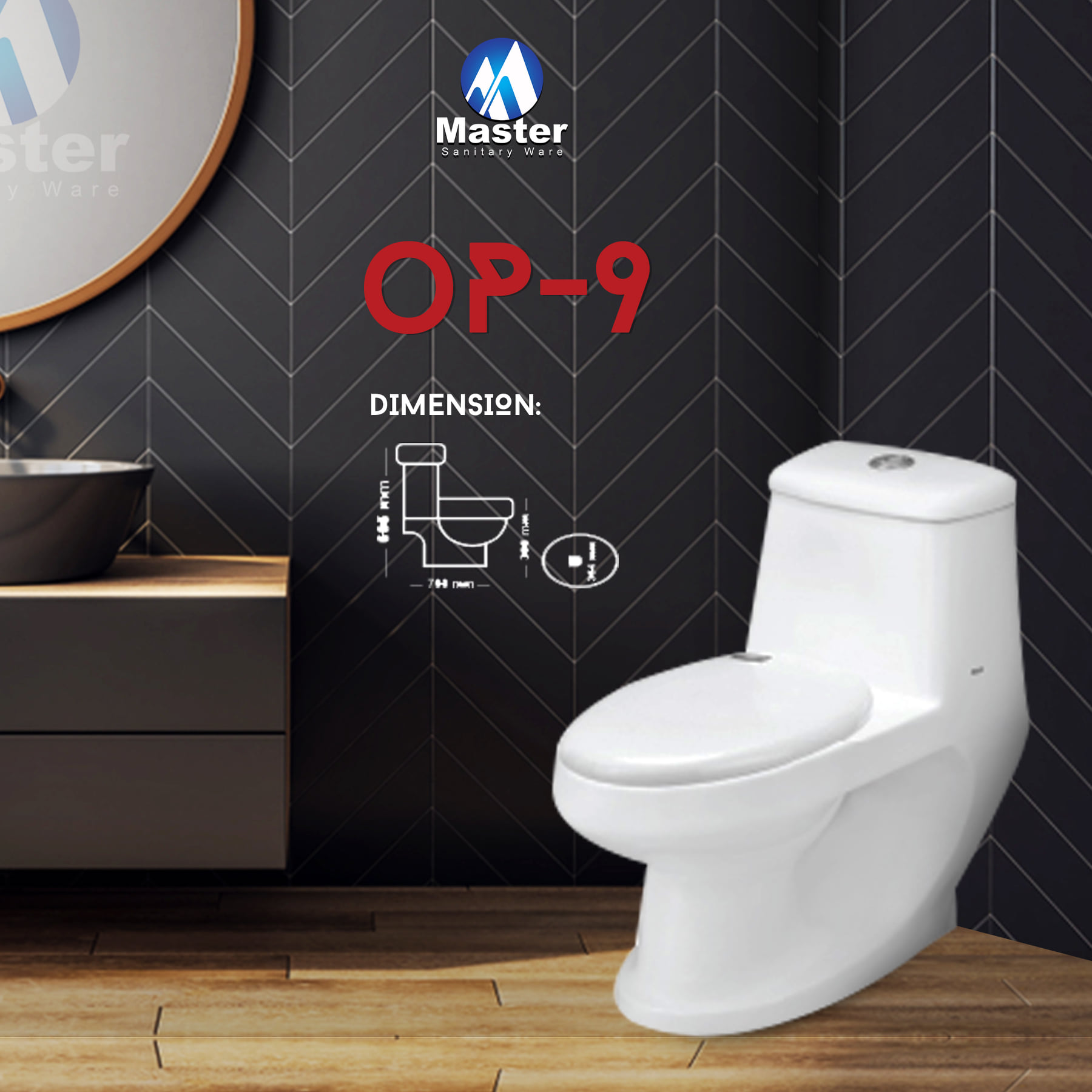 1-Piece Commode Code OP 09 Master Sanitary Ware