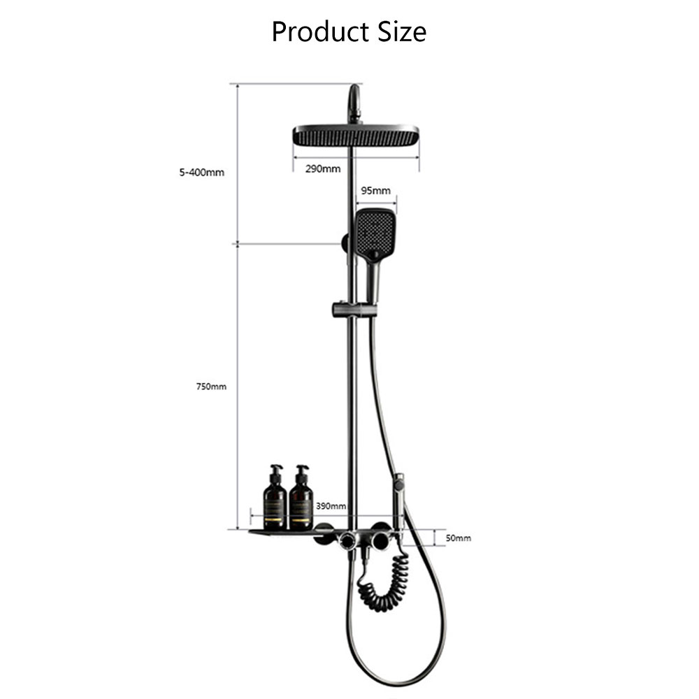 Imported Luxury Black Shower Set 9 Pieces Brass Code 235