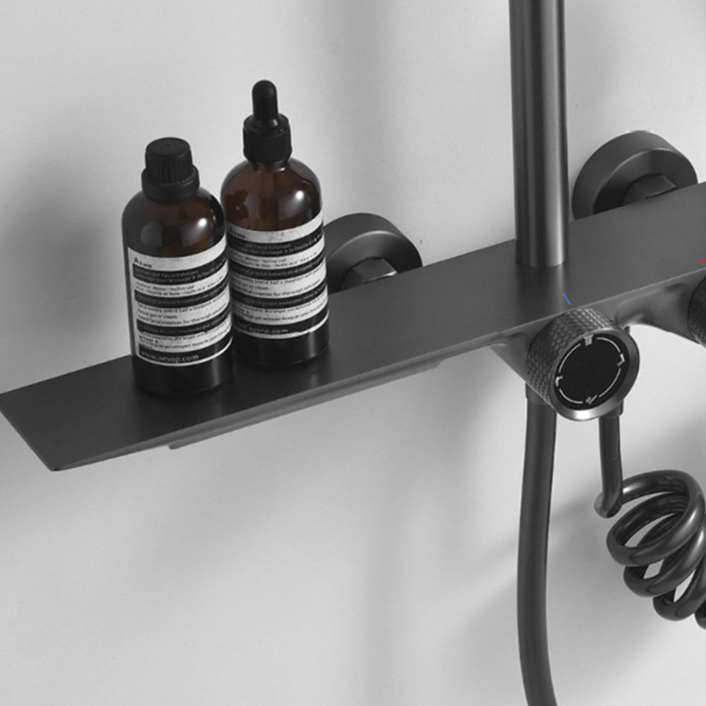 Imported Luxury Black Shower Set 9 Pieces Brass Code 235