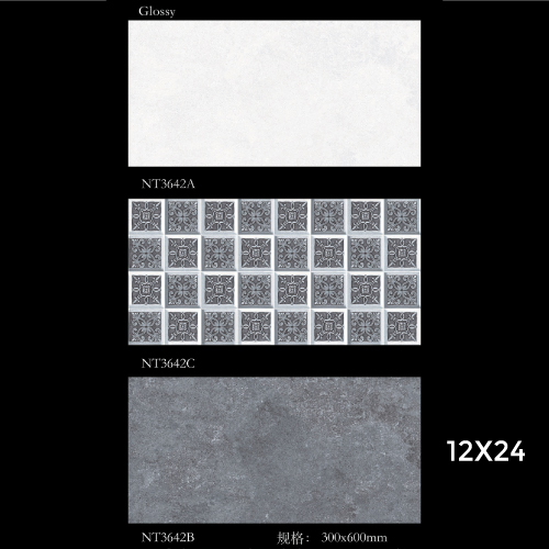 12X24 Bathroom Wall Tile Glossy Code NT3642