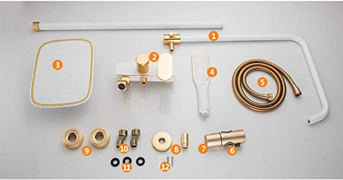 White Gold Aluminium Bath Set 626