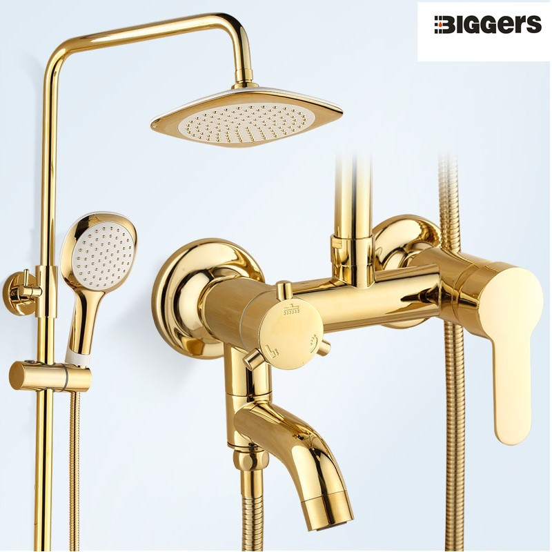 Complete 9 Pieces Shower Set Full Gold Code196