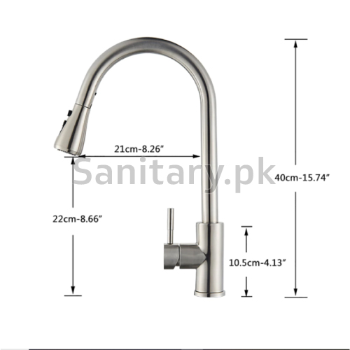 Silver Kitchen Sink Mixer Pullout Code 0333c