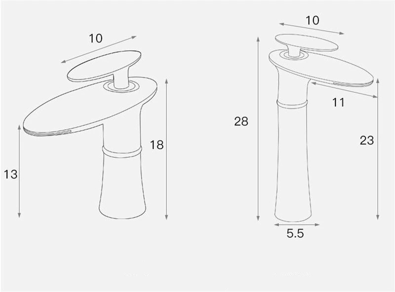 Basin Mixer Waterfall White and Gold Code BIM 820