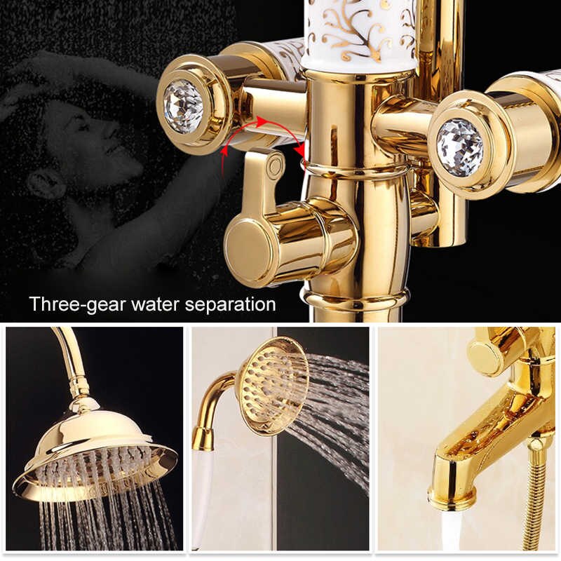 Complete 9 pieces Golden Shower Set