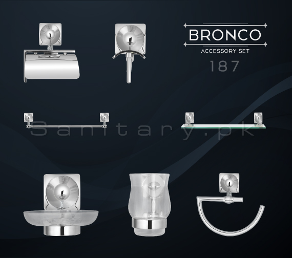 BRONCO Complete Bathroom Accessory Set Code 187