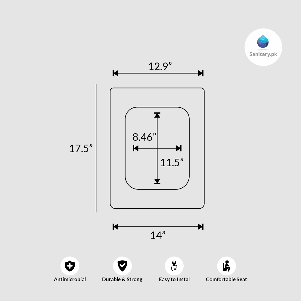 Civic Hydraulic Commode Seat Cover Detachable Code S190