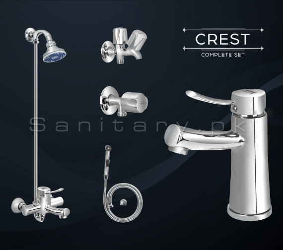 Complete Crest Set Bathroom Sanitary Fittings Set code 3090A