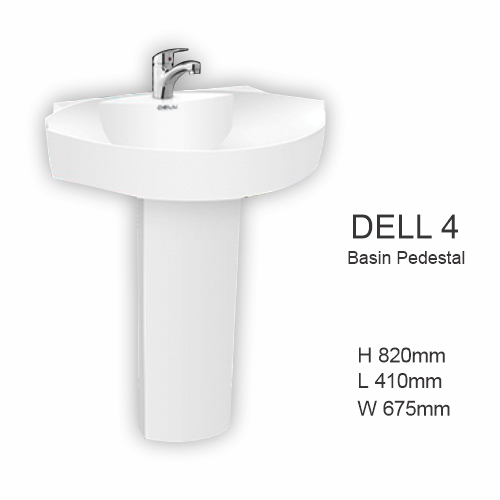 Dell 4 Basin Pedestal  Dell Sanitary Ware