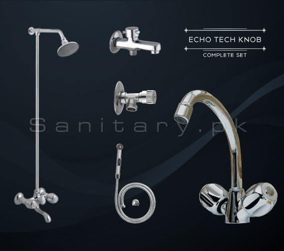 Complete Echo Tech Knob SET Bathroom Sanitary Fittings Set code 3098A