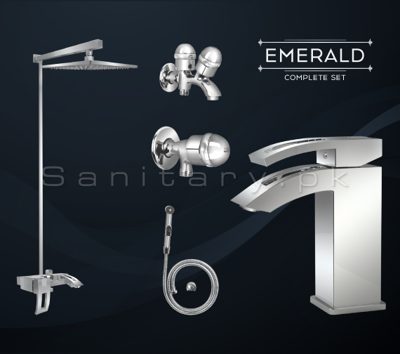 Complete EMERALD SET Bathroom Sanitary Fittings Set code 3085A