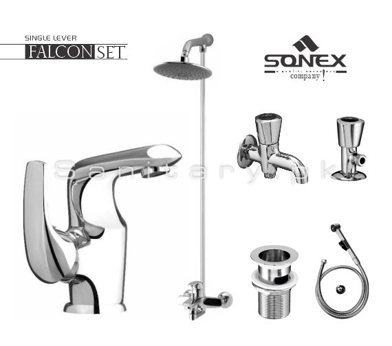 Complete Single Lever FALCON Bathroom Shower Set S-1261-1263 Sonex Sanitary Fittings