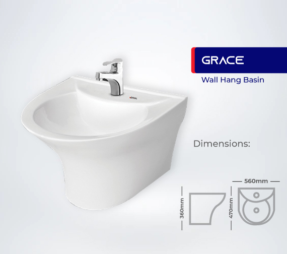 Grace Wall Hang Basin Pool Sanitary Ware