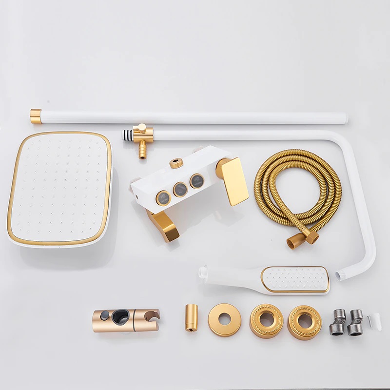 Luxury White and Gold Shower code 395 Aluminium