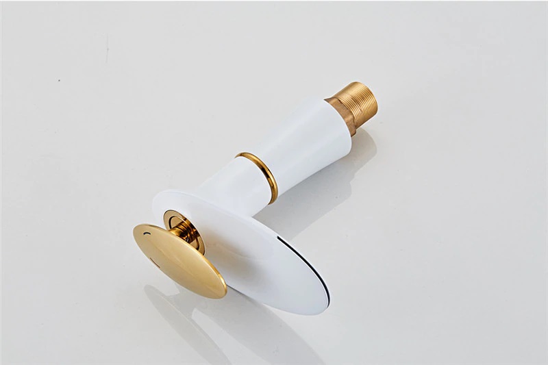 Basin Mixer Waterfall White and Gold Code BIM 820