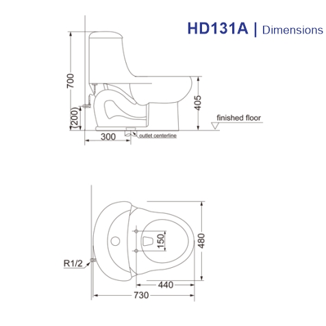 HD131A One Piece Cito with Hydraulic Seat Cover Porta