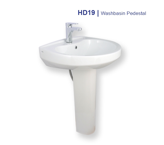 HD19 Wash Basin with Full Pedestal Porta