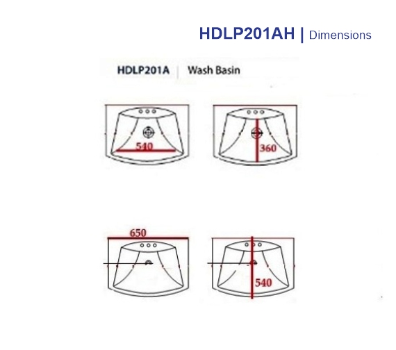 Wall Hung Basin Pedestal HDLP201AH Porta