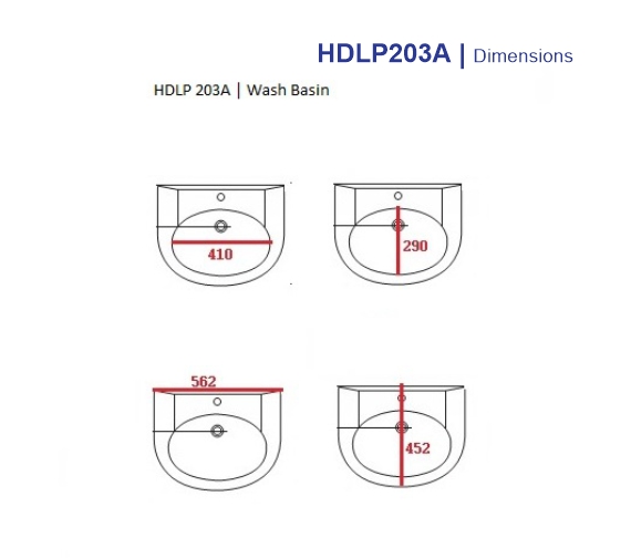 HDLP203A Wash Basin with Full Pedestal Porta