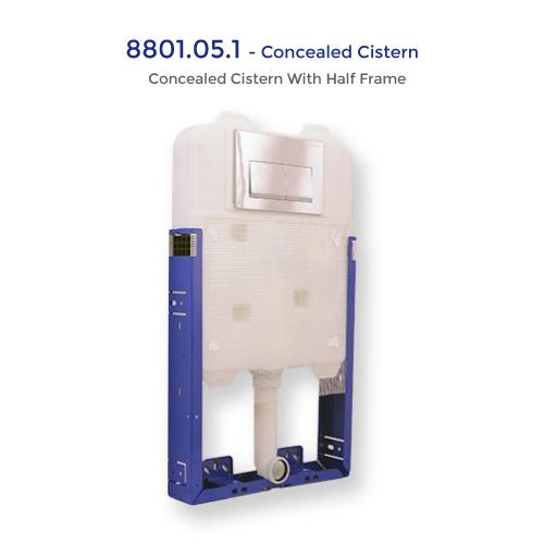 Half Frame Concealed Cistern with Push Button and Accessories Code 8801.05.1