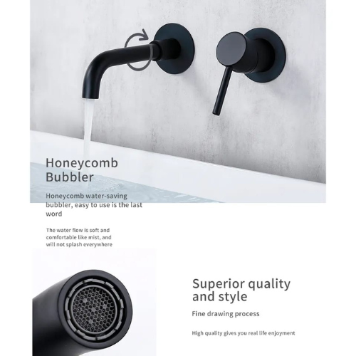 Imported Black Concealed Shower Set Goal With Concealed Basin Mixer Code 525