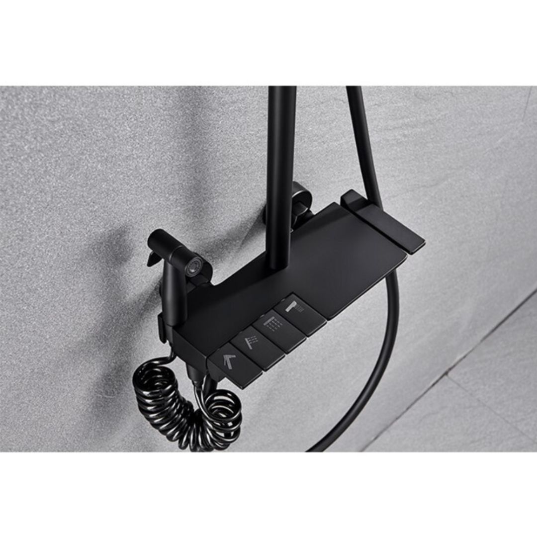 Impoted Luxury Black Shower Set 9 Pieces Brass code 255