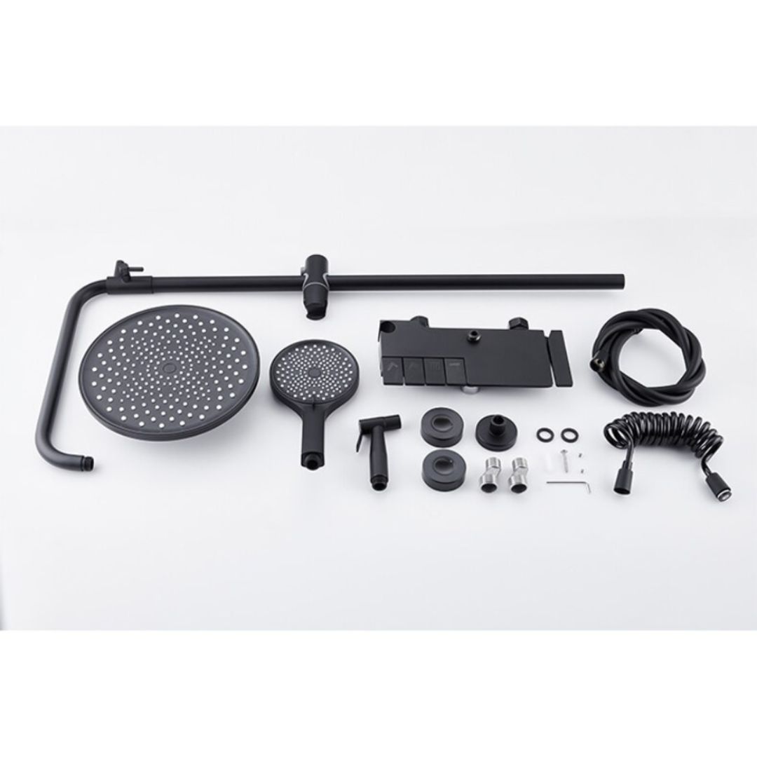 Impoted Luxury Black Shower Set 9 Pieces Brass code 255