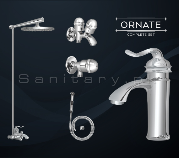 Complete ORNATE SET Bathroom Sanitary Fittings Code 3087A
