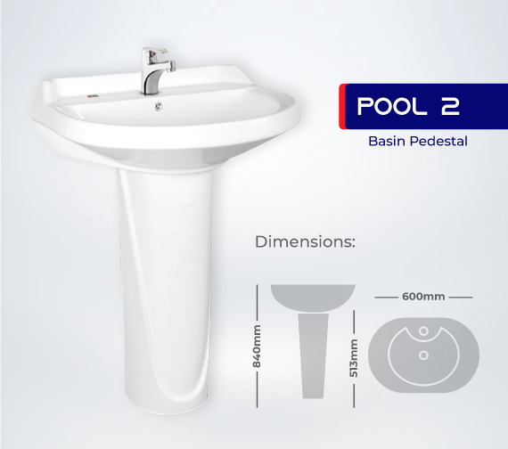 POOL 2 Basin Pedestal Basin Pool Sanitary Ware