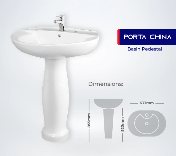 PORTA CHINA Basin Pedestal Basin Pool Sanitary Ware