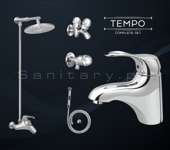 Complete TEMPO SET Bathroom Sanitary Fittings Set code 3025A