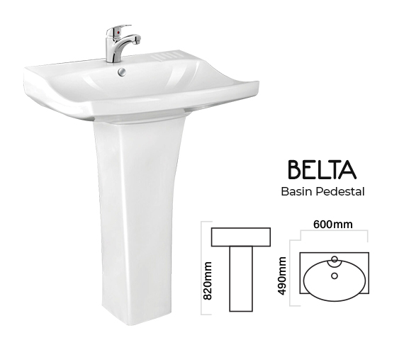 Belta Basin Pedestal Dell Sanitary Ware