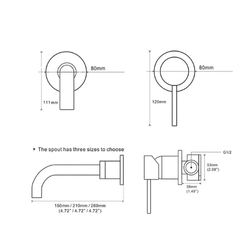Imported Black Concealed Shower Set Goal With Concealed Basin Mixer Code 525