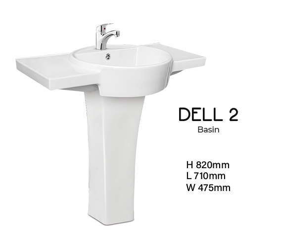 Dell 2 Basin Pedestal Dell Sanitary Ware