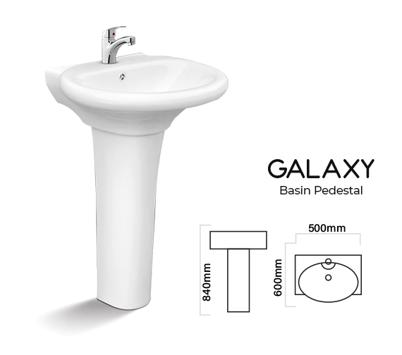 Galaxy Basin Pedestal Dell Sanitary Ware